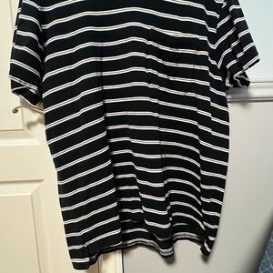 Black and White Striped Men's Shirt